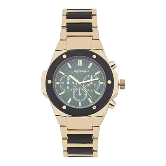 Ed Hardy Other - ED HARDY Men's Brushed Gold-Tone Metal Bracelet Watch 52mm